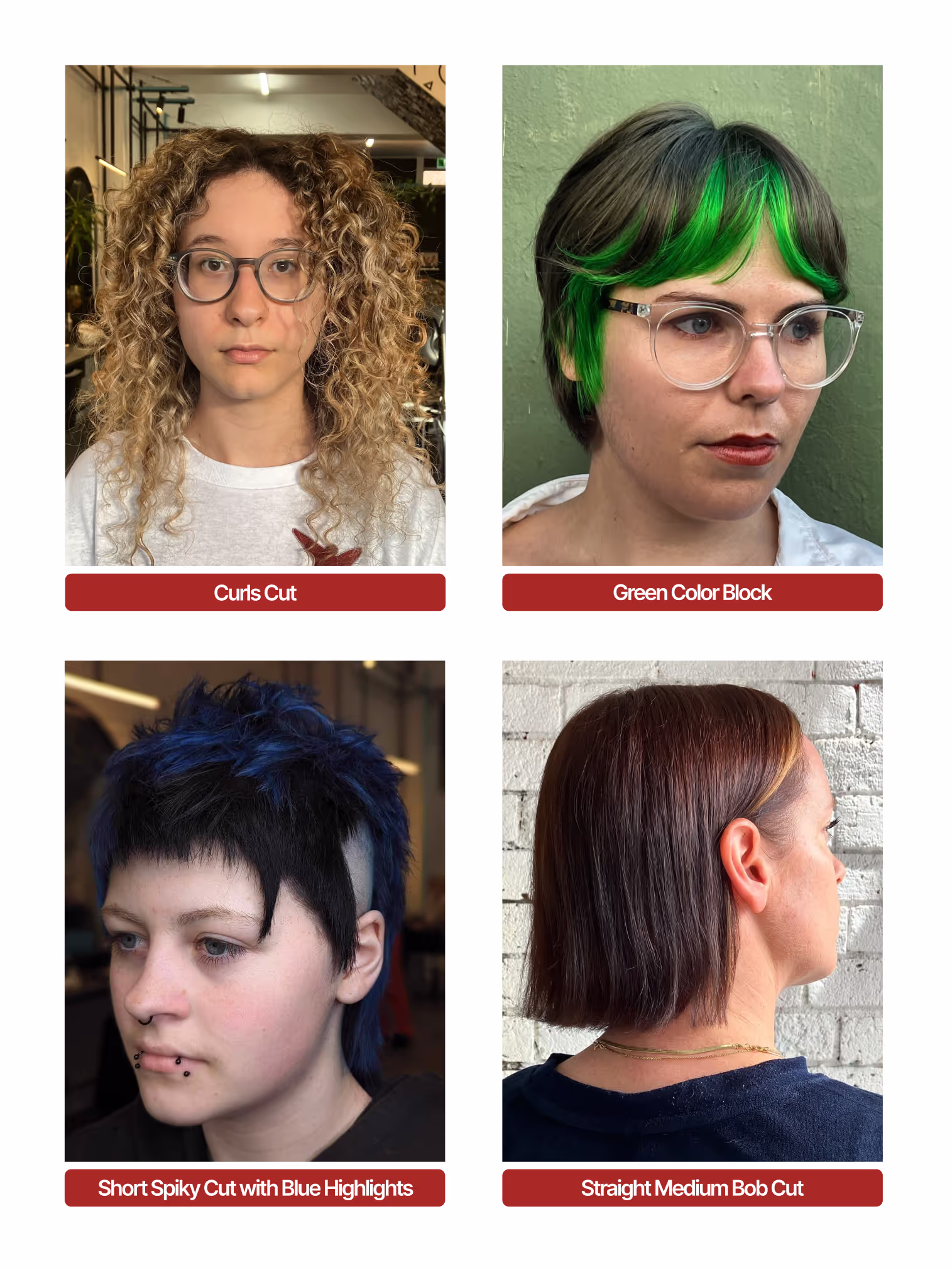 a collage of different women's hair styles